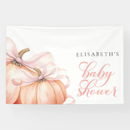 Pink Bow Pumpkin Baby Dusche Hintergrund Banner