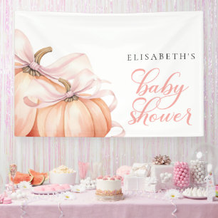 Pink Bow Pumpkin Baby Dusche Hintergrund Banner