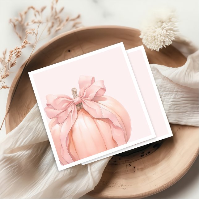 Pink Bow Pumpkin Baby Dusche Napkins Serviette (Von Creator hochgeladen)