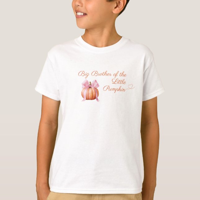 Pink Bow Pumpkin "Big Brother of the Pumpkin" Baby T-Shirt (Vorderseite)