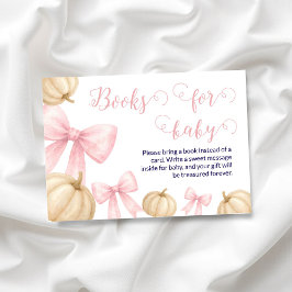 Pink bow Pumpkin Books for Baby Card Baby Shooting Begleitkarte