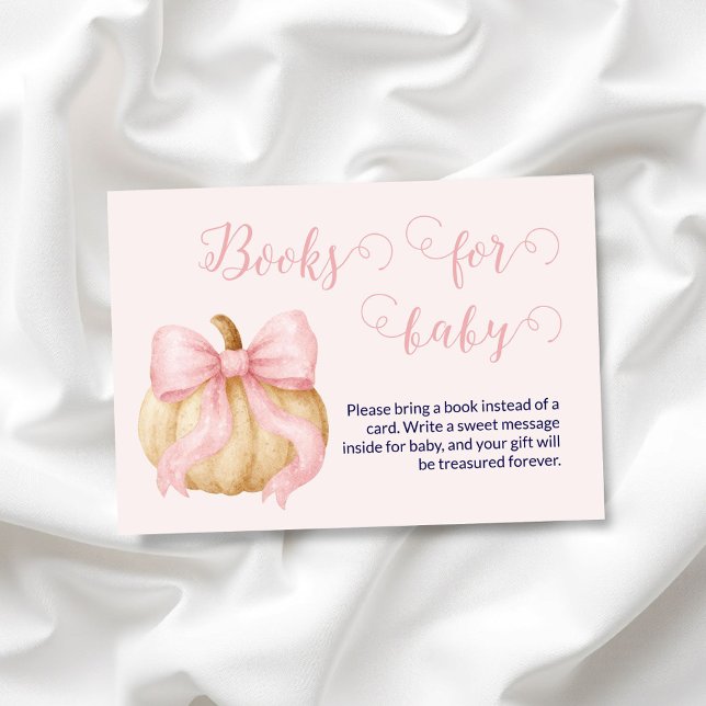 Pink bow Pumpkin Books for Baby Card Baby Shooting Begleitkarte (Von Creator hochgeladen)