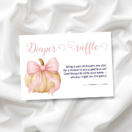 Pink bow Pumpkin Diaper Raffle Card Kinderdusche Begleitkarte