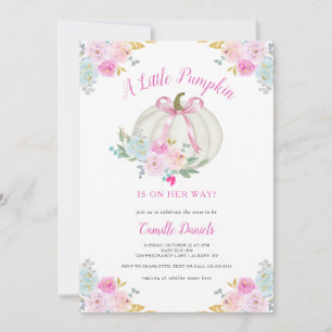 Pink Bow Pumpkin Girl Babydusche Einladung