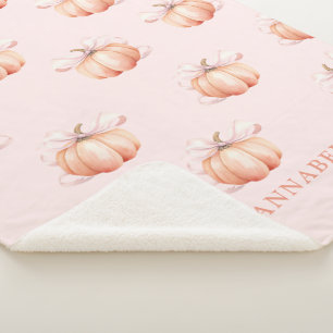 Pink Bow Pumpkin Sherpadecke