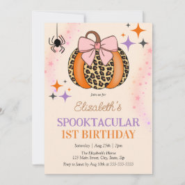 Pink Bow Pumpkin Spooktacular Halloween Geburtstag Einladung