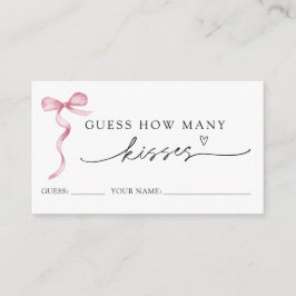 Pink Bow rät, wie viele Kisses Game Card Begleitkarte