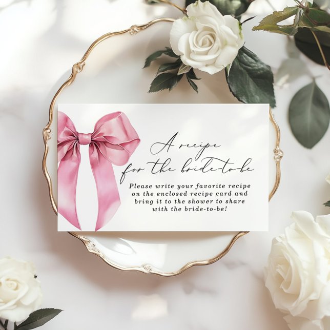 Pink Bow Recette de carte insert Elle est en train (Créateur téléchargé)