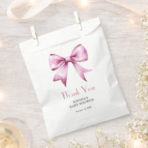 Pink Bow Ribbon Babydusche Geschenktütchen