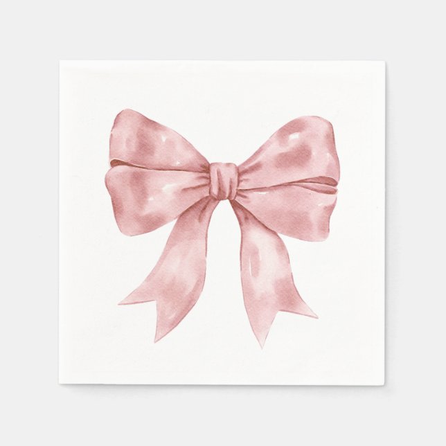Pink Bow Ribbon Babydusche Serviette (Vorderseite)
