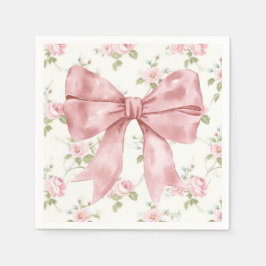 Pink Bow Ribbon Babydusche Serviette