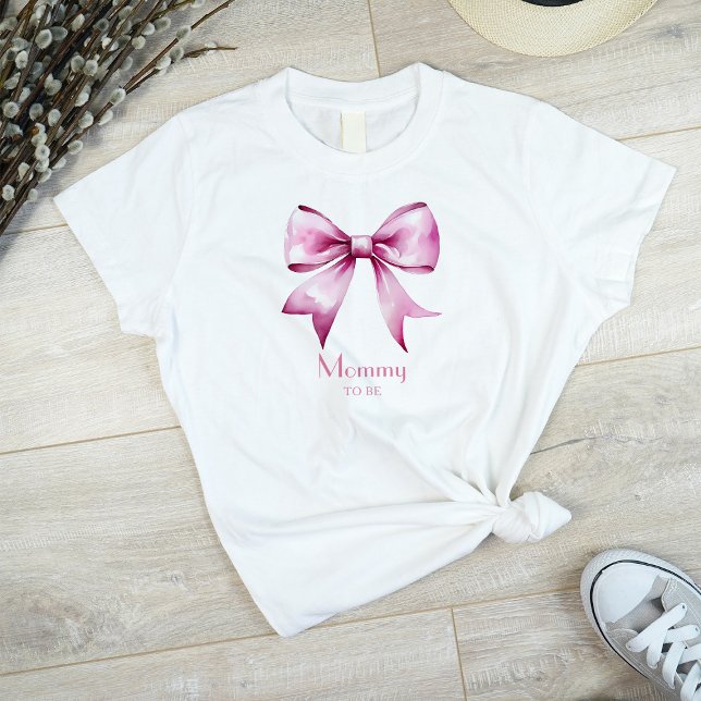 Pink Bow Ribbon Mommy zu sein T-Shirt (Von Creator hochgeladen)