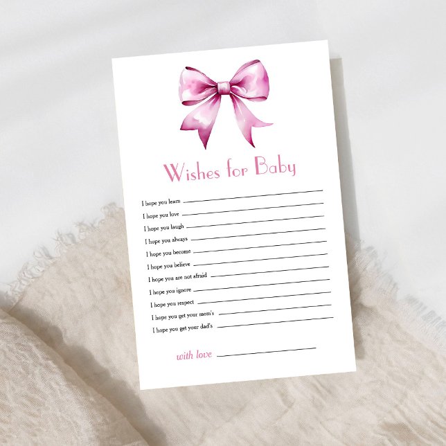 Pink Bow Ribbon Wünsche für Babyspiel (Von Creator hochgeladen)