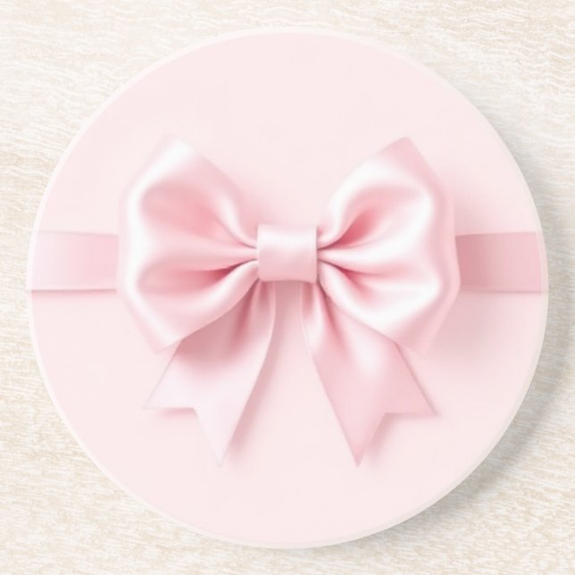 Pink Bow Sandstone Untersetzer (Vorne)