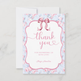 Pink Bow Shabby Chic Babydusche Danke