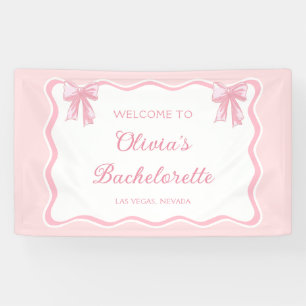 Pink Bow Shes bindet den Knoten-Junggeselinnen-Abs Banner