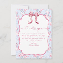 Pink Bow Sie bindet das Brautparty des Knotens Dankeskarte