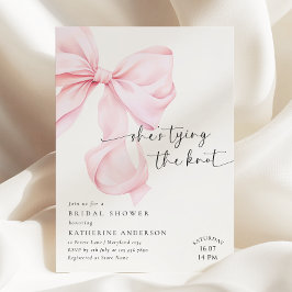 Pink Bow Sie bindet das Brautparty des Knotens Einladung