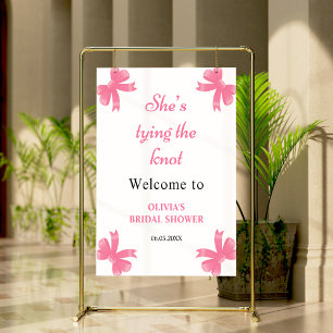 Pink Bow Sie bindet das Brautparty des Knotens Poster