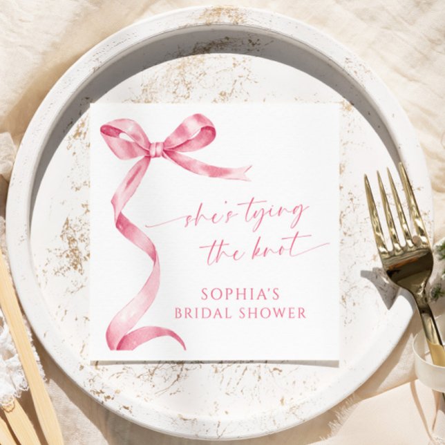 Pink Bow Sie bindet das Brautparty des Knotens Serviette (Von Creator hochgeladen)