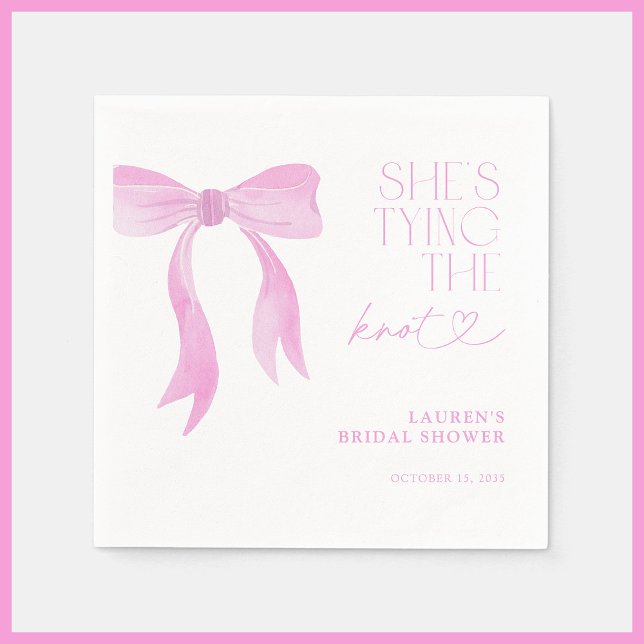 Pink Bow Sie bindet das Brautparty des Knotens Serviette (Von Creator hochgeladen)