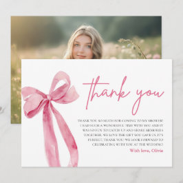 Pink Bow Sie bindet den Knoten Dankeschön-Karte Einladung