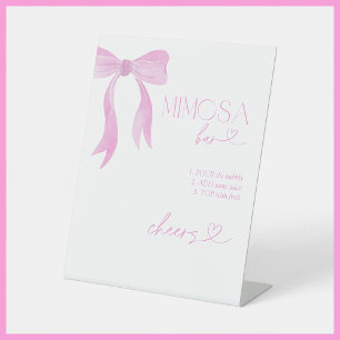 Pink Bow Sie bindet den Knoten Mimosa Bar Sockelschild