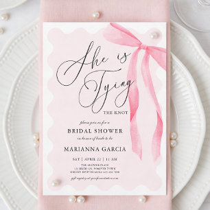 Pink Bow - Sie heiratet - Brautparty Einladung