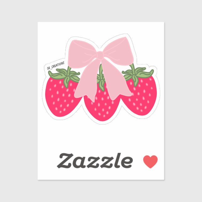 Pink Bow Strawberries  Aufkleber (Blatt)