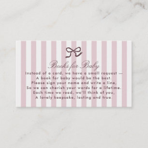 PInk Bow & Stripes-Bücher für die Babyverschlusska Visitenkarte