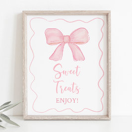 Pink Bow Sweet Leckereien Geburtstag Zeichen Poster