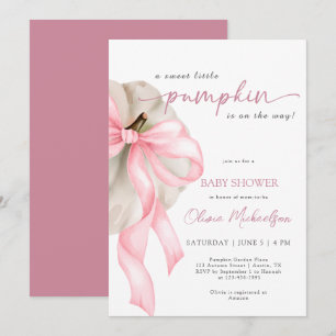 Pink Bow Sweet Little Pumpkin Coquette Babydusche Einladung
