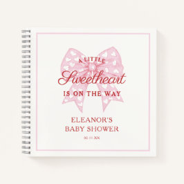 Pink Bow Sweetheart Baby Showbook Notizbuch