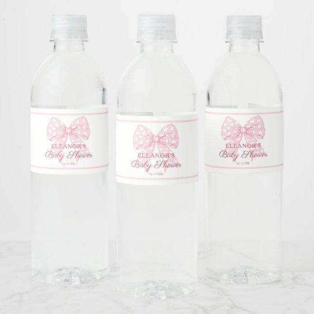 Pink Bow Sweetheart Girl Baby Dusche (Flaschen)