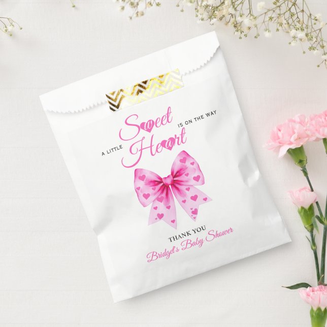 Pink Bow Sweetheart girl Valentine's Baby shower  Geschenktütchen (Versiegelt)
