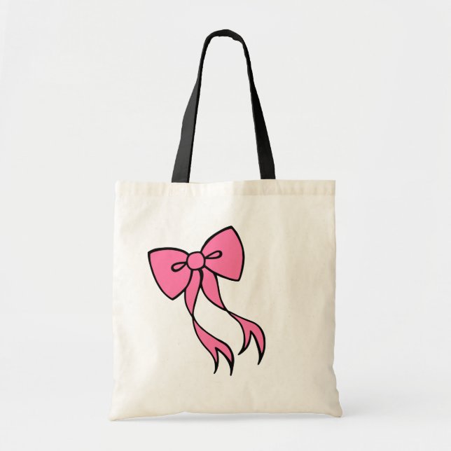 Pink Bow Tote Bag Tragetasche (Vorne)