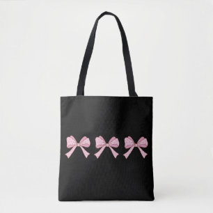 Pink Bow Trio Cute Coquette Ästhetik T-Shirt Tasche