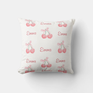 Pink Bow und Cherry Personalisierter Name eines be Kissen