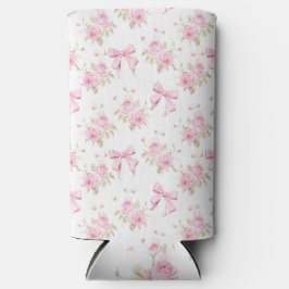 Pink Bow und Rose Croquette Selters Dosenkühler