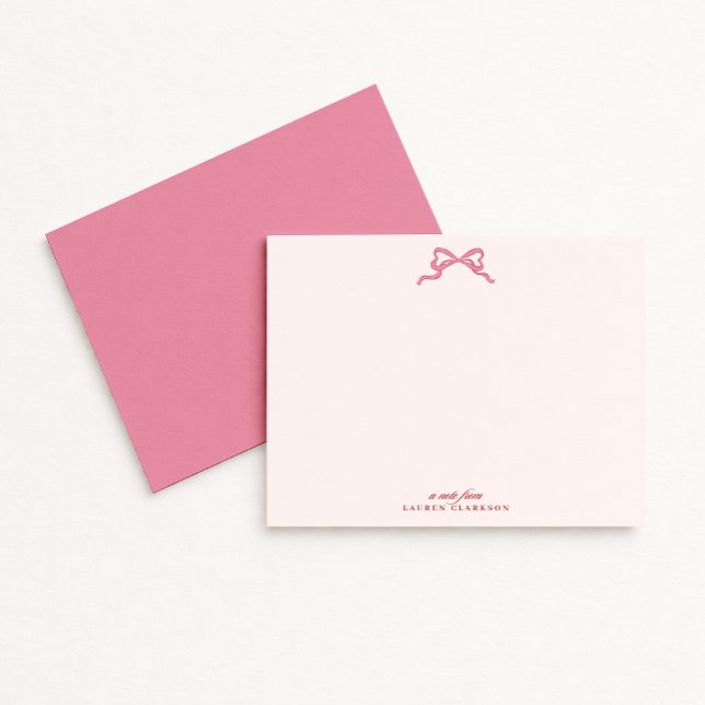 Pink Bow Valentine’s Day Note Card Einladung (Von Creator hochgeladen)