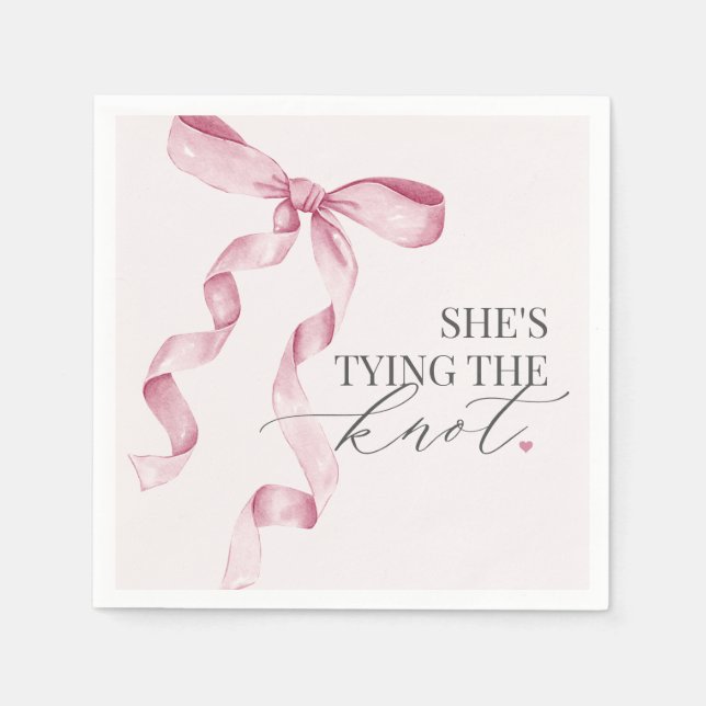 Pink Bow verbindet das Brautparty des Knotens Serviette (Vorderseite)