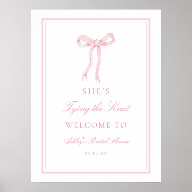 Pink Bow verbindet das Brautparty des Knotens - Wi Poster (Vorne)