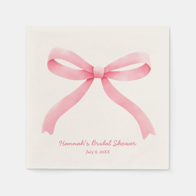 Pink Bow verbindet das unbekannte Brautparty Napki Serviette (Vorderseite)