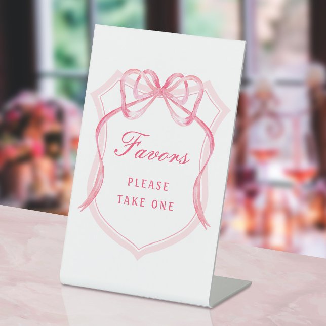 Pink Bow Wappen Favorit Pedestal Sign Sockelschild (Von Creator hochgeladen)