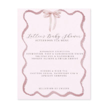 Pink Bow Wavy Border Girl Baby Duschmenü