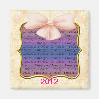 Pink Bow Wedding Magnet