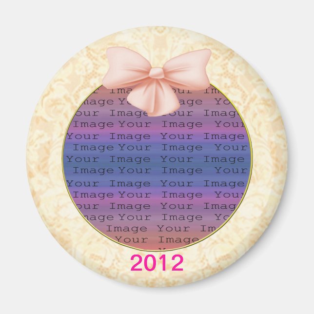 Pink Bow Wedding Magnet (Vorne)