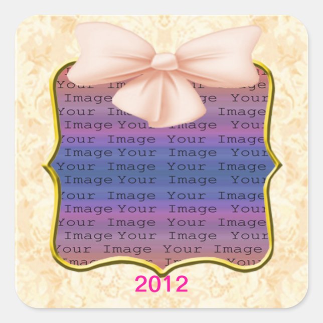 Pink Bow Wedding Stickers (Vorderseite)