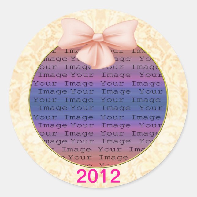 Pink Bow Wedding Stickers (Vorderseite)