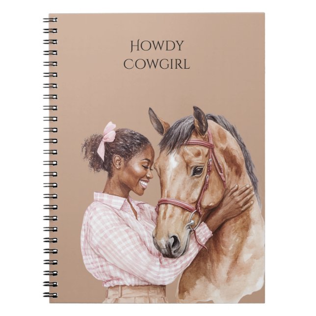 Pink Bow Western Farm Cowgirl Horse Notizblock (Vorderseite)